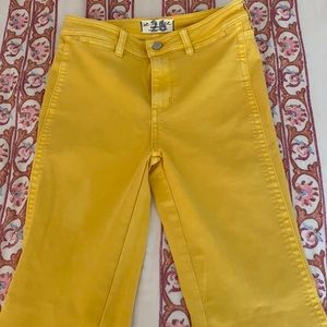 Free people yellow bell bottoms